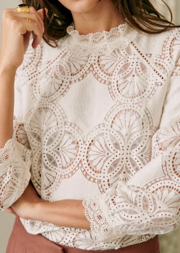 Sezane Blouse Bianca- Chemises & Blouses