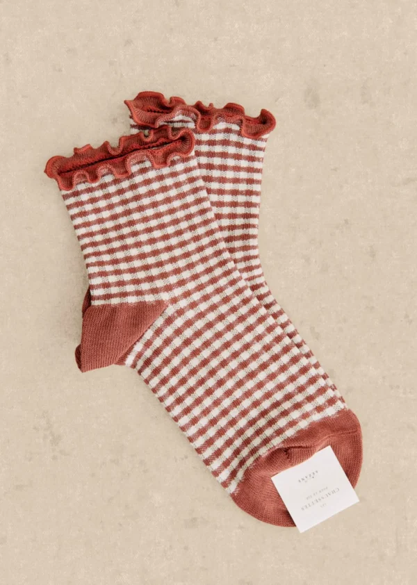 Sezane Chaussettes Vichy- Chaussettes