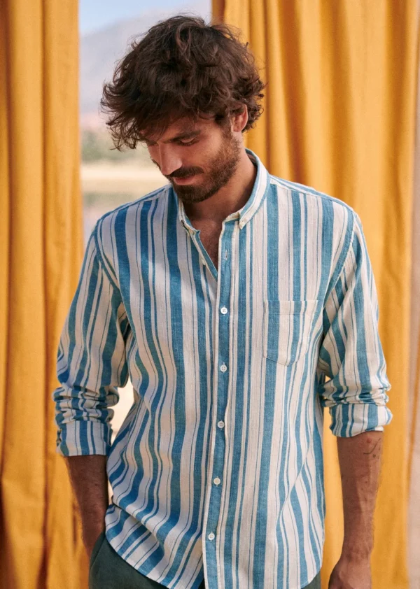 Sezane Chemise Charlie Coton Lin- Chemises & Blouses
