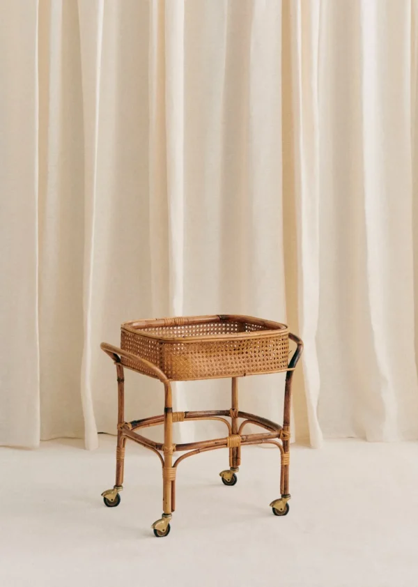 Sezane Desserte En Cannage à Roulettes Vintage- La Sélection Vintage
