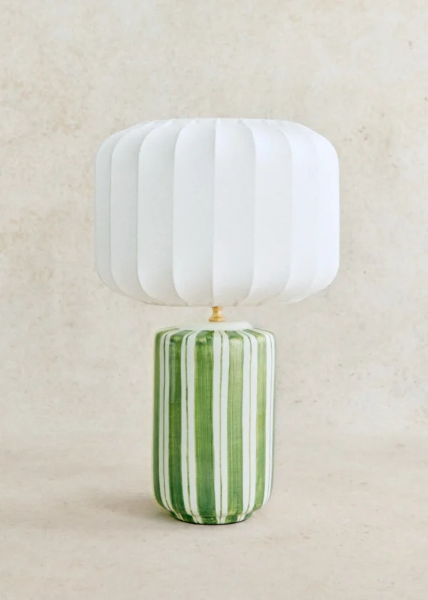 Sezane Lampe Mezzo - Rayé Vert- Les Lumières