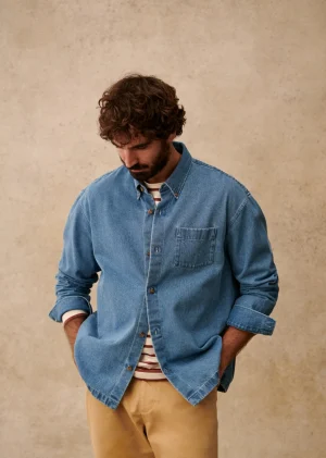 Sezane Surchemise Valerio- Denim | Vestes coton