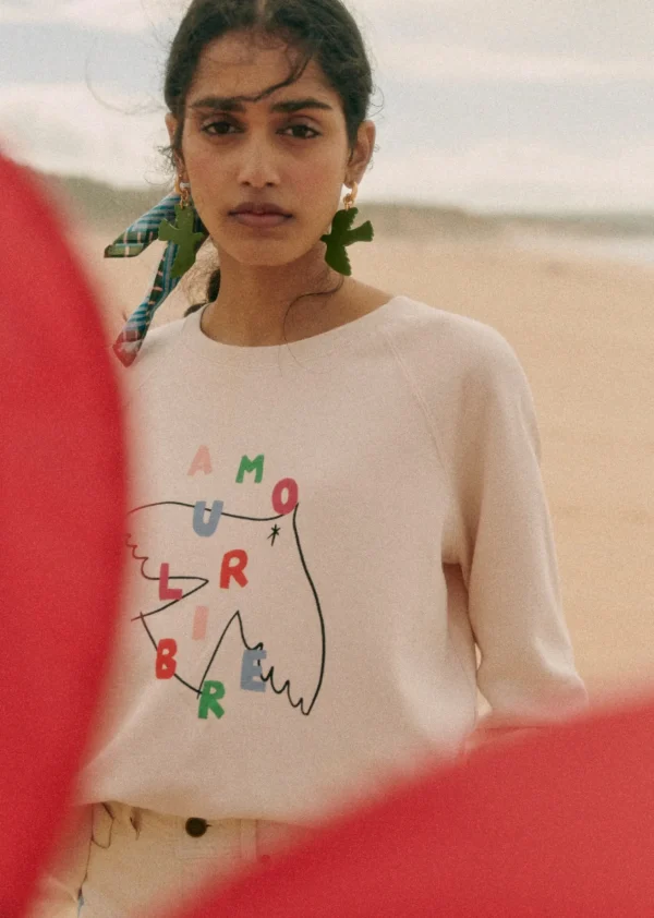 Sezane Sweat-Shirt Amour Libre Oiseau - Sézane X Pangea- Sweats