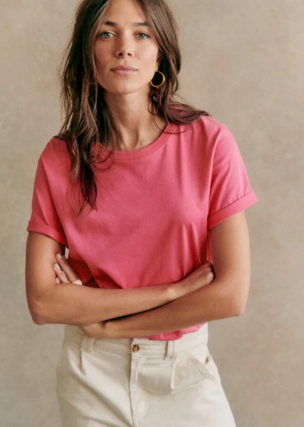 Sezane T-Shirt Conrad - Création Rose- T-shirts