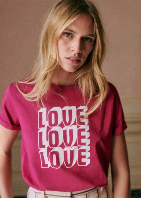 Sezane T-Shirt Love Love Love- Le Bain | T-shirts